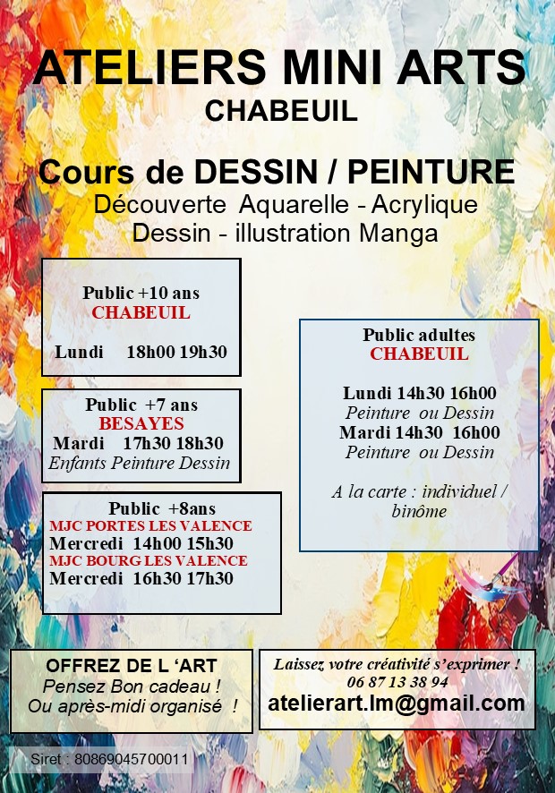 ATELIERS  DESSIN ET PEINTURE  A CHABEUIL 