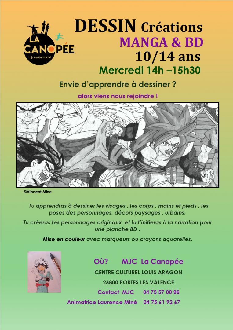 ATELIERS DESSIN MANGA ET BD PORTES LES VALENCE 