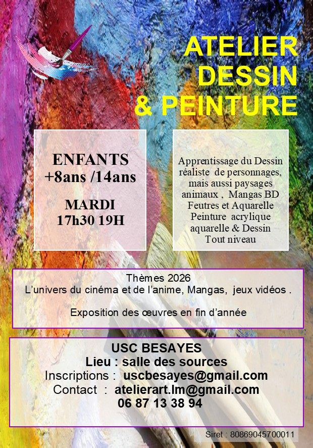 COURS DE PEINTURE ET DESSIN BESAYES 